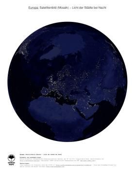 Karte: Landkarte Europa (Licht der Städte bei Nacht)