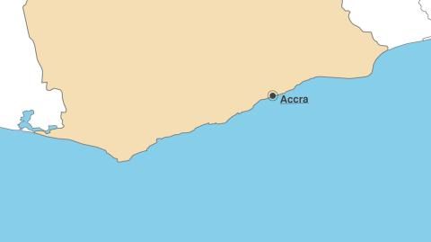Karte: Landkarte Ghana (Politische Staatsgrenzen und Hauptstadt)