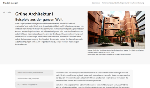 Unterrichtsbaustein: Grüne Architektur I