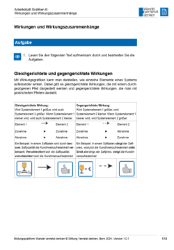 Arbeitsblatt: Modul 16 | Arbeitsblatt 6 "Wirkungen und Wirkungszusammenhänge"