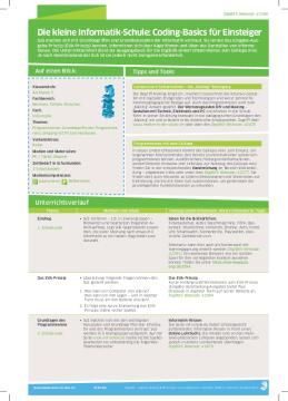 Unterrichtsbaustein: DigiBitS-Unterrichtseinheit: Die kleine Informatik-Schule: Coding-Basics für Einsteiger (pdf)