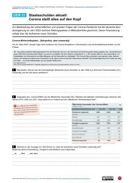 Arbeitsblatt: Arbeitsblatt "OER 01 Staatsschulden aktuell: Corona stellt alles auf den Kopf "