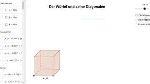 Interaktion: Der Würfel und seine Diagonalen