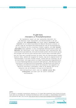 Text: Die zwei Seiten der Medaille: Postwachstum