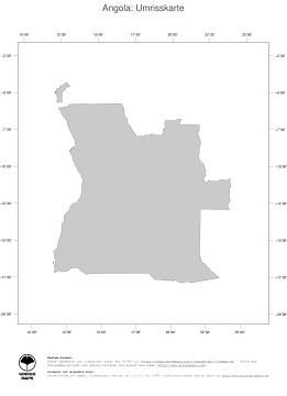 Karte: Landkarte Angola (Politische Staatsgrenzen)