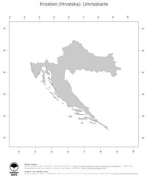 Karte: Landkarte Kroatien (Politische Staatsgrenzen)