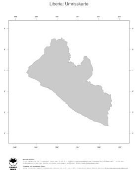 Karte: Landkarte Liberia (Politische Staatsgrenzen)