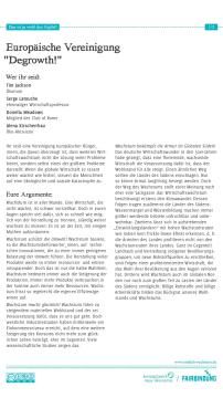 Unterrichtsbaustein: Das ist ja wohl der Gipfel! - Rollenprofil Degrowth