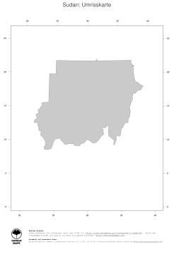 Karte: Landkarte Sudan (Politische Staatsgrenzen)