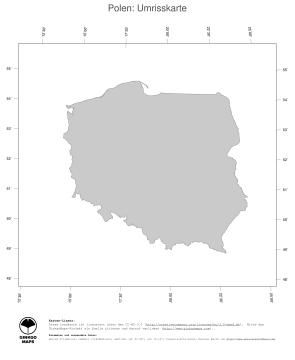 Karte: Landkarte Polen (Politische Staatsgrenzen)