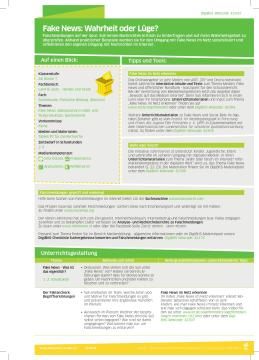 Unterrichtsbaustein: DigiBitS-Unterrichtseinheit: Fake News: Wahrheit oder Lüge? Manipulation in Bild und Textproduktion (pdf)