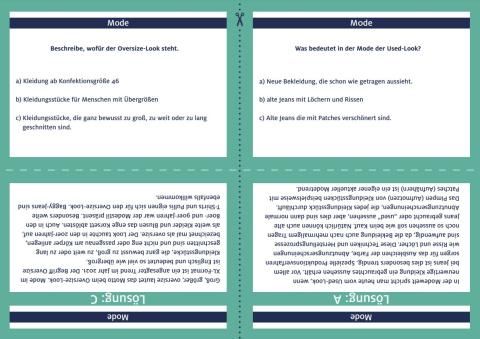 Lernspiel: Wissensquiz Handel | Mode