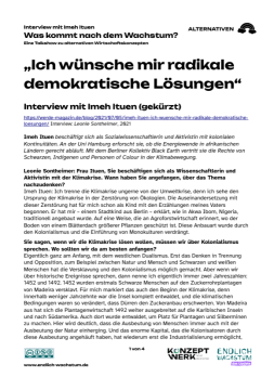 Text: Was kommt nach dem Wachstum? | Klimagerechtigkeit: Interview Imeh Ituen