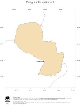 Karte: Landkarte Paraguay (Politische Staatsgrenzen und Hauptstadt)