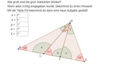 Interaktion: Winkelsumme im Dreieck