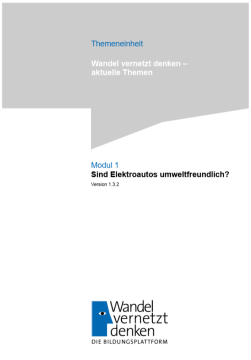 Unterrichtsplanung: Modul 1 | Sind Elektroautos umweltfreundlich?