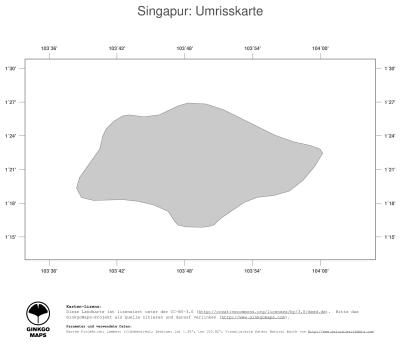 Karte: Landkarte Singapur (Politische Staatsgrenzen)