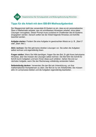 Arbeitsblatt: Matheaufgabenbot: Veränderbarer Megaprompt