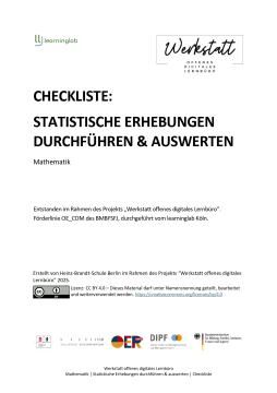 Sonstiges: Statistische Erhebungen durchführen & auswerten: Checkliste