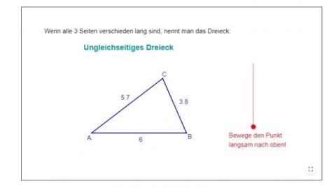 Interaktion: Einteilung der Dreiecke nach den Seiten