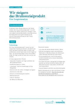 Ubung: Wir steigern das Bruttosozialprodukt: Eine Songtextanalyse