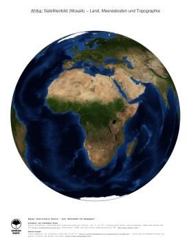 Karte: Landkarte Afrika (Land, Meeresboden und Topographie)