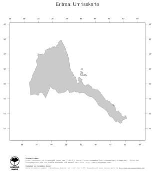 Karte: Landkarte Eritrea (Politische Staatsgrenzen)