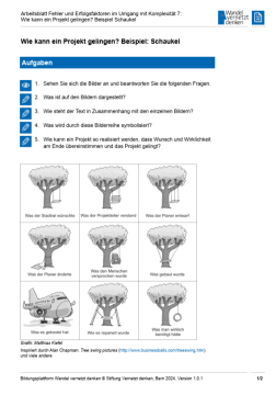Arbeitsblatt: Modul 12 | Arbeitsblatt 7 "Wie kann ein Projekt gelingen? Beispiel: Schaukel"