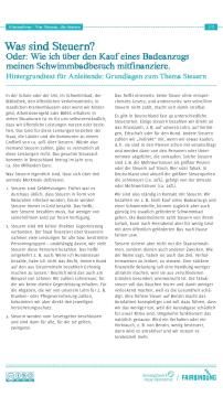 Unterrichtsbaustein: Von Steuern, die steuern - Hintergrundtext