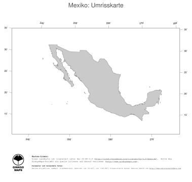 Karte: Landkarte Mexiko (Politische Staatsgrenzen)