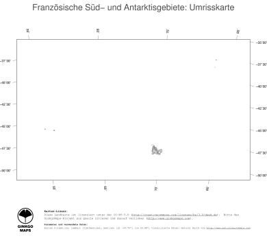 Karte: Landkarte Französische Süd- und Antarktisgebiete (Politische Staatsgrenzen)