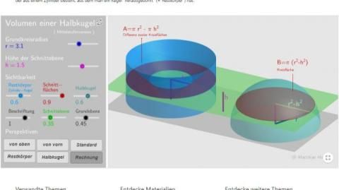 Interaktion: Volumen einer Halbkugel