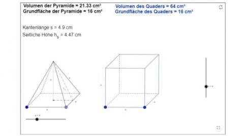 Interaktion: Pyramide und Quader