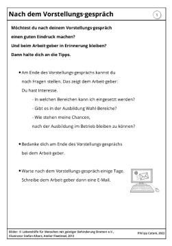 Arbeitsblatt: Vorteilhaftes Verhalten nach Vorstellungsgesprächen