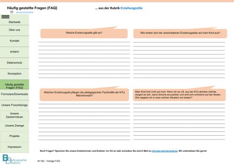 Arbeitsblatt: Zu streng oder zu locker? M 10: FAQ - ausfüllbare Vorlage