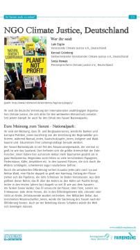 Unterrichtsbaustein: Ist Yasuní noch zu retten? - Rollenprofil NGO Climate Justice
