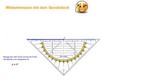 Interaktion: Winkelmessen mit dem Geodreieck