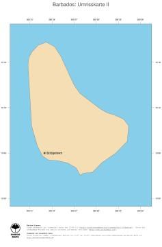 Karte: Landkarte Barbados (Politische Staatsgrenzen und Hauptstadt)
