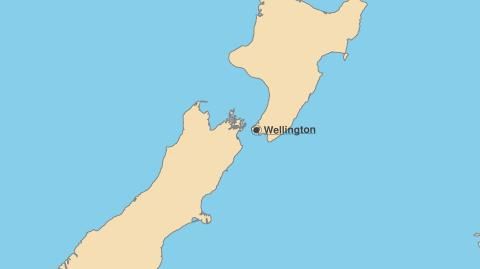 Karte: Landkarte Neuseeland (Politische Staatsgrenzen und Hauptstadt)