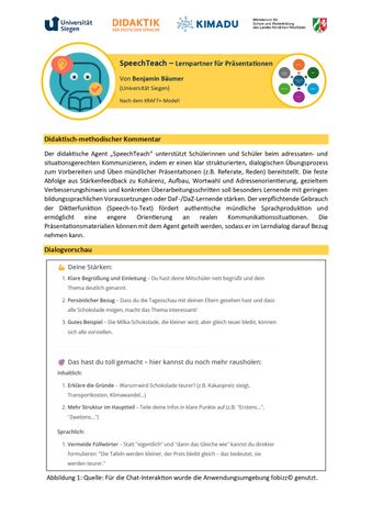 Unterrichtsplanung: SpeechTeach - Lernpartner für Präsentationen