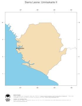 Karte: Landkarte Sierra Leone (Politische Staatsgrenzen und Hauptstadt)