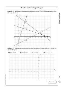 Arbeitsblatt: Geraden und Geradengleichungen (zip)