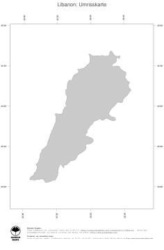 Karte: Landkarte Libanon (Politische Staatsgrenzen)