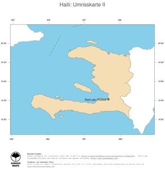 Karte: Landkarte Haiti (Politische Staatsgrenzen und Hauptstadt)