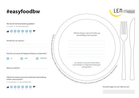 Sonstiges: #easyfoodbw | Tischset für Feedback