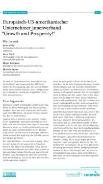 Unterrichtsbaustein: Das ist ja wohl der Gipfel! - Rollenprofil Growth and Prosperity