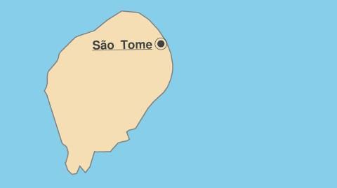 Karte: Landkarte Sao Tome und Principe (Politische Staatsgrenzen und Hauptstadt)
