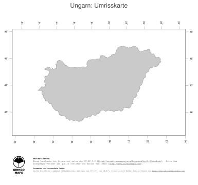 Karte: Landkarte Ungarn (Politische Staatsgrenzen)
