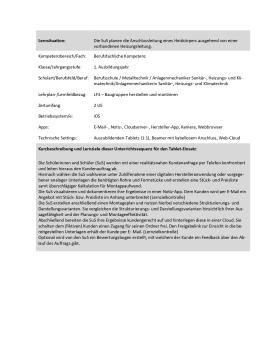 Unterrichtsbaustein: Anschlussleitung eines Heizkörpers (ZIP-Datei)