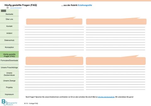 Arbeitsblatt: Zu streng oder zu locker? M 10b: FAQ - ausfüllbare Vorlage mit vorgefertigten Fragen
